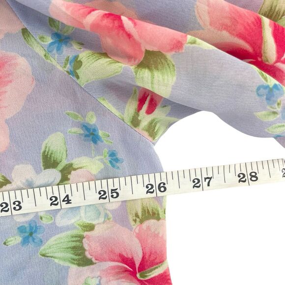 VTG Cabernet Satin Wrap Robe W/ Chemise Nightgown Sz L Floral Silky Romantic - Picture 13 of 14